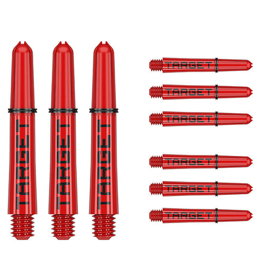 Target Darts Pro Grip Tag Red & Black Dart Shafts (3 x Sets)