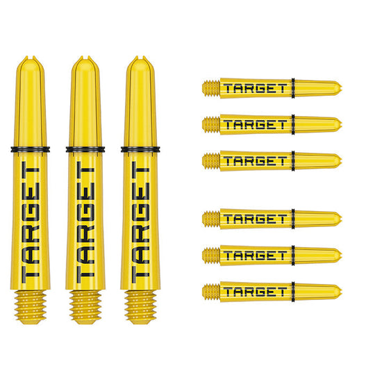 Target Darts Pro Grip Tag Yellow & Black Dart Shafts (3 x Sets)