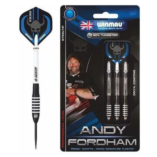 Winmau Andy Fordham Black Onyx Darts 90% Tungsten Steel Tip Darts