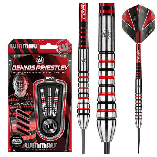Winmau Dennis Priestley 90% Tungsten Steel Tip Darts