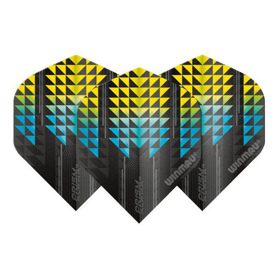 Winmau Prism Alpha Extra Thick Standard Black & Blue & Yellow Flights