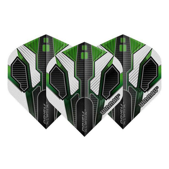 Winmau Prism Alpha Extra Thick Standard Black & Green Flights