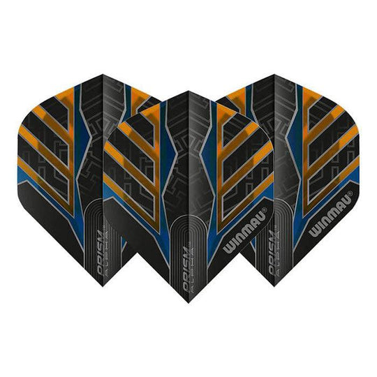 Winmau Prism Alpha Extra Thick Standard Black & Orange & Blue Flights