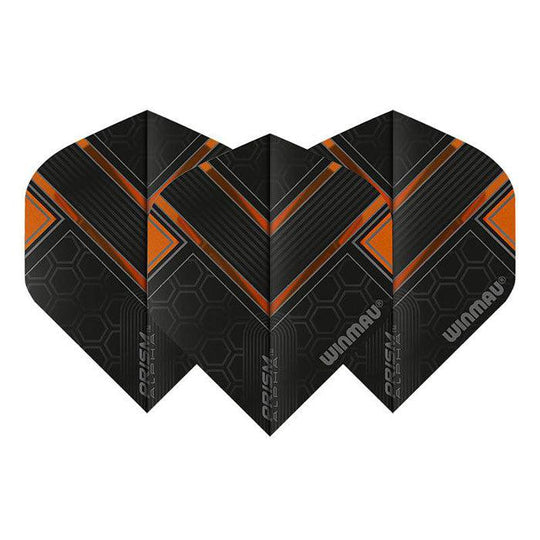 Winmau Prism Alpha Extra Thick Standard Black & Orange Flights
