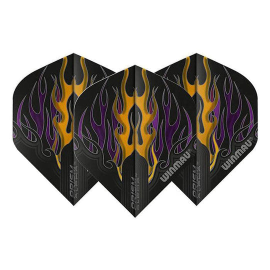Winmau Prism Alpha Extra Thick Standard Black & Orange & Purple Flights