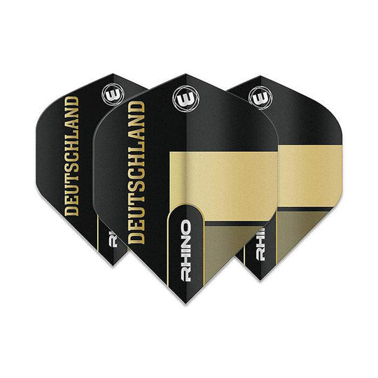 Winmau Rhino Extra Thick Standard "Deutschland" Black & Gold Flights