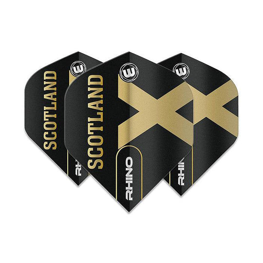 Winmau Rhino Extra Thick Standard "Scotland" Black & Gold Flights