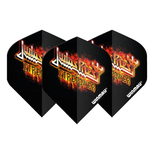 Winmau Rock Band Extra Thick Standard Judas Priest Flaming Logo Black & Orange Flights