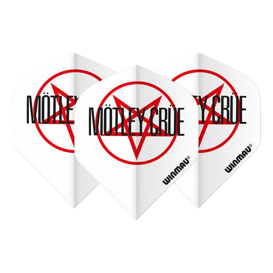 Winmau Rock Band Extra Thick Standard Motley Crue Logo White & Red Flights