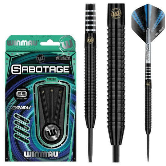Winmau Sabotage Onyx 90% Tungsten Steel Tip Darts