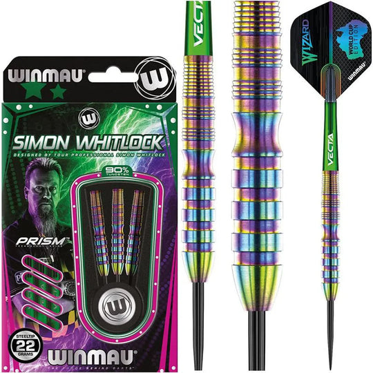 Winmau Simon Whitlock 90% Tungsten World Cup SE Steel Tip Darts