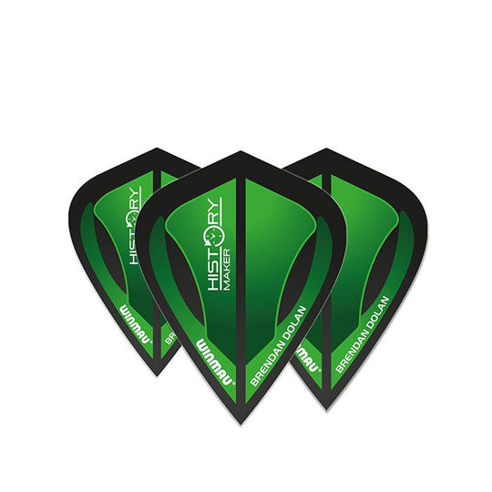 Winmau Specialist Players Brendan Dolan Black & Green Kite Dart Flights