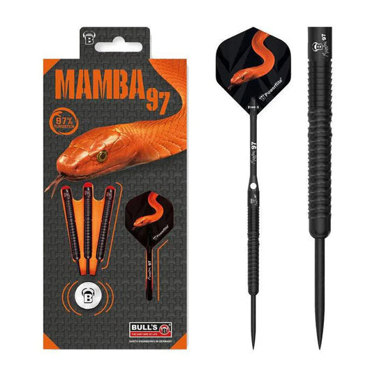 Bull's DE Mamba 97 M6 Black Titanium 97% Tungsten Steel Tip Darts