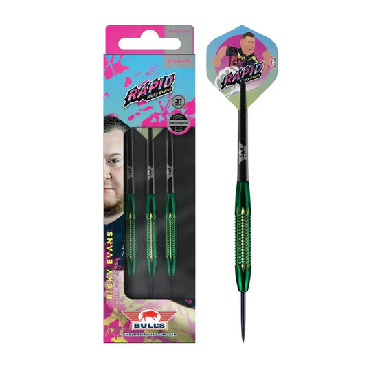 Bull's NL Ricky Evans Shell Coated Green Steel Tip Brass Darts