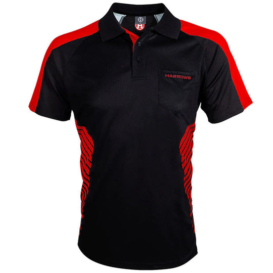 Harrows Darts Vivid Black & Fire Red Darts Shirt