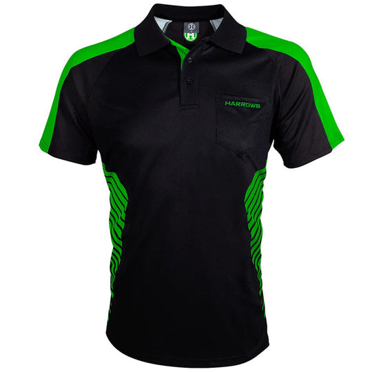 Harrows Darts Vivid Black & Green Darts Shirt