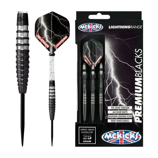 McKicks Premium Black 90% Tungsten Steel Tip Darts