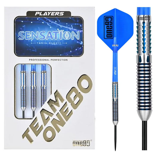 One80 Tanja Bencic Sensation Blue Steel 90% Tungsten Steel Tip Darts