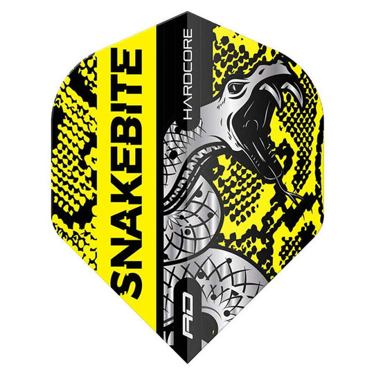 Red Dragon Hardcore Snakebite Coiled Snake Yellow Flights