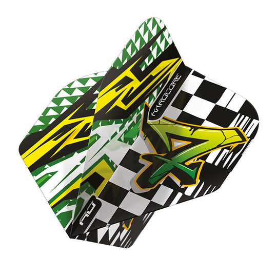 Red Dragon Hardcore XT Black, White & Green Flights