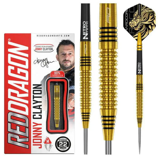 Red Dragon Jonny Clayton Gold 90% Tungsten Steel Tip Darts
