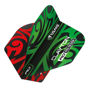 Red Dragon Jonny Clayton Green & Red Yin Yang Flights