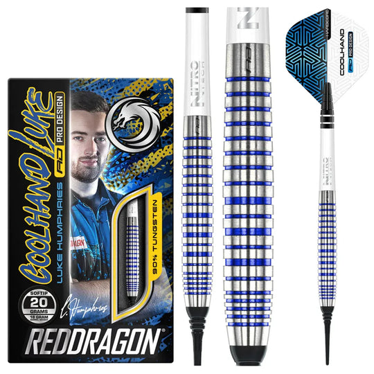 Red Dragon Luke Humphries TX3 Cool Blue SE 90% Tungsten Soft Tip Darts