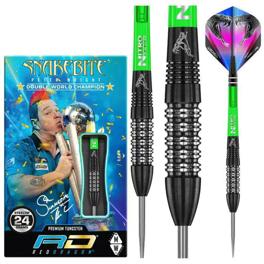 Red Dragon Peter Wright Black Strike 90% Tungsten Steel Tip Darts