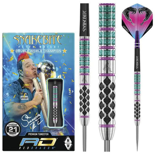 Red Dragon Peter Wright Supa Venom 90% Tungsten Steel Tip Darts