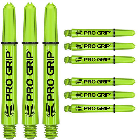 Target Darts Pro Grip Lime Green Dart Shafts (3 x Sets)