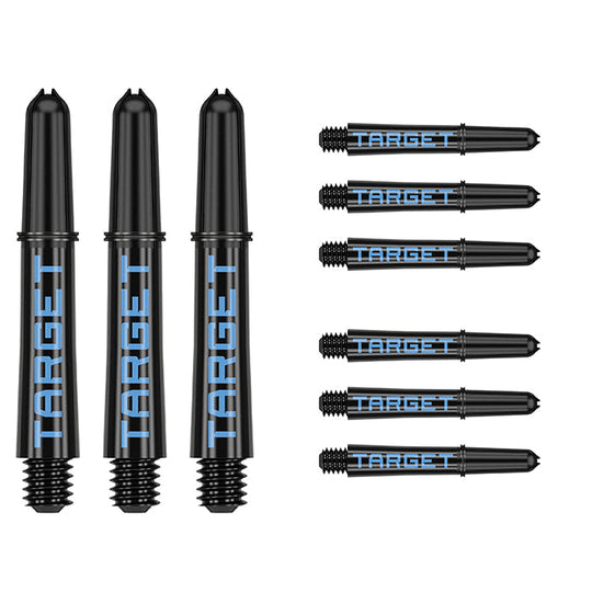 Target Darts Pro Grip Tag Black & Blue Dart Shafts (3 x Sets)