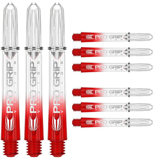Target Darts Pro Grip Vision Red Dart Shafts (3 x Sets)