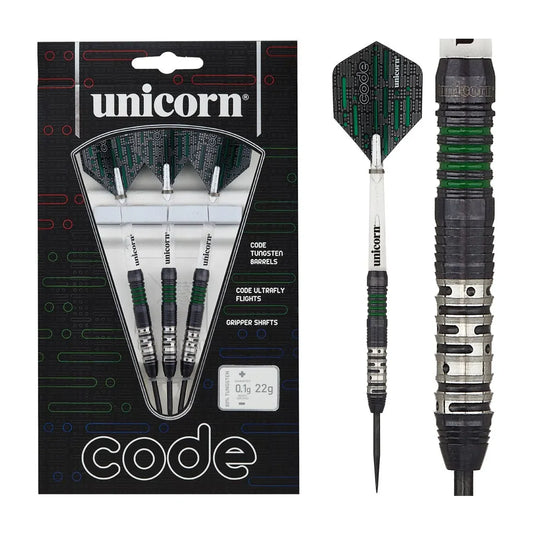 Unicorn Code Green 80% Tungsten Steel Tip Darts
