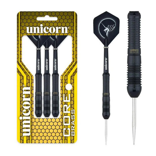 Unicorn Core Black Brass Steel Tip Darts - Style 2