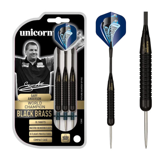 Unicorn Gary Anderson Black Brass Steel Tip Darts
