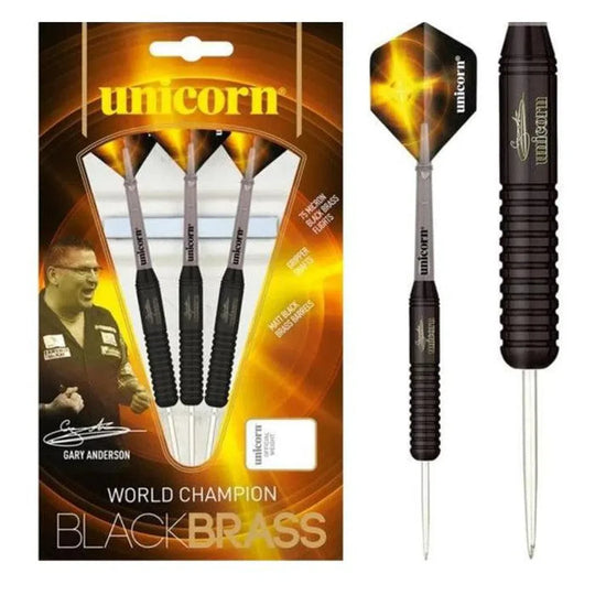 Unicorn Gary Anderson Style 2 Black Brass Steel Tip Darts