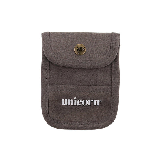 Unicorn Grey Flocked Leather Pouch