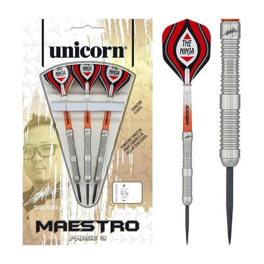 Unicorn Seigo Asada Maestro Phase 3 Natural 95% Tungsten Steel Tip Darts