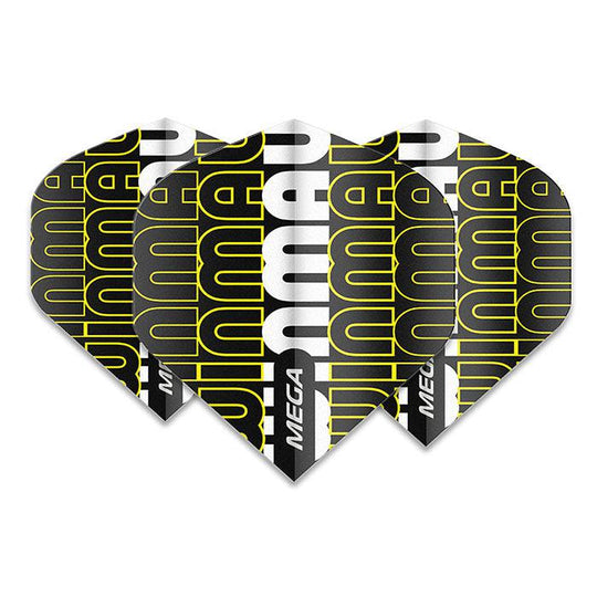 Winmau Mega Extra Thick Black & Yellow Flights - Black & Yellow