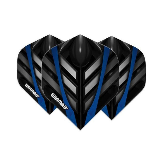 Winmau Mega Standard Black, Grey & Blue Dart Flights