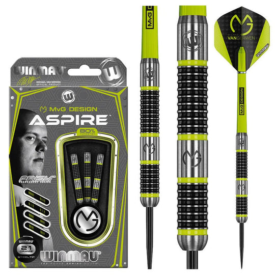 Winmau MvG Aspire 80% Tungsten Steel Tip Darts