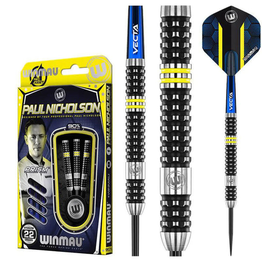 Winmau Paul Nicholson 90% Tungsten Steel Tip Darts