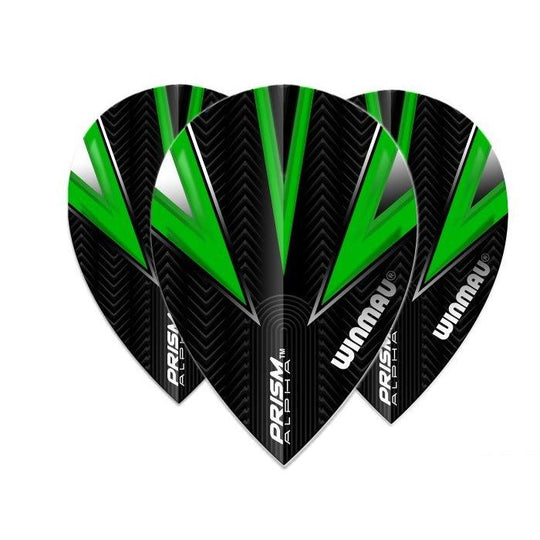 Winmau Prism Alpha Black & Green Extra Thick Pear Flights