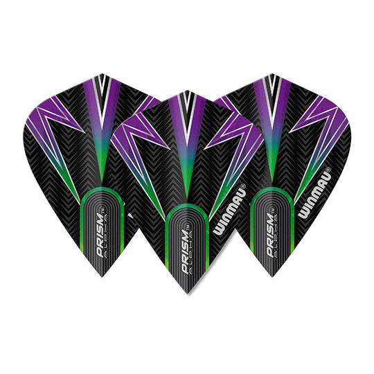 Winmau Prism Alpha Black, Green & Purple Kite Flights
