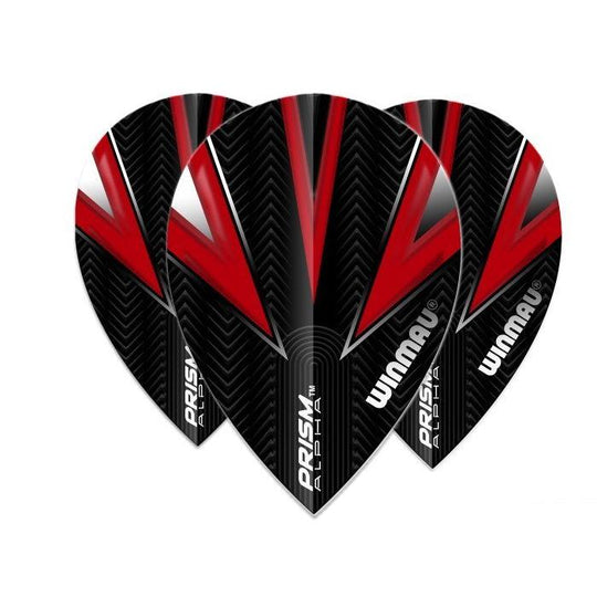 Winmau Prism Alpha Black & Red Extra Thick Dart Flights