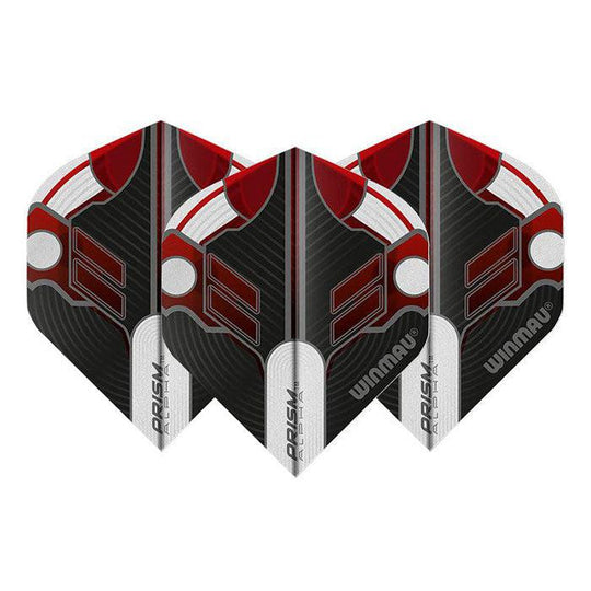 Winmau Prism Alpha Extra Thick Standard Black & Red & White Flights