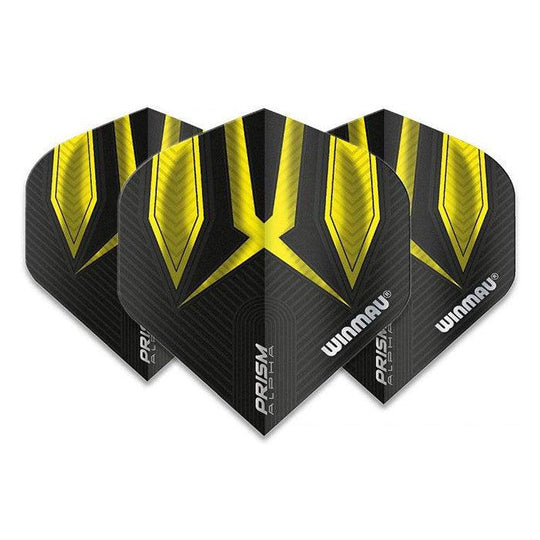 Winmau Prism Alpha Extra Thick Standard Black & Yellow Flights