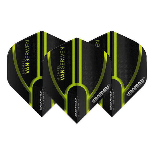 Winmau Prism Alpha MvG Extra Thick Standard Black & Green Flights