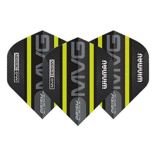 Winmau Prism Alpha MvG Extra Thick Standard Black & Green Flights