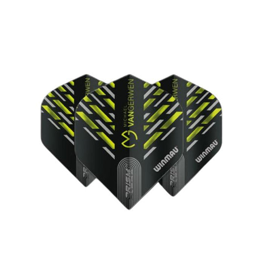 Winmau Prism Alpha MvG Extra Thick Standard Black & Green Flights